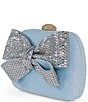 Badgley Mischka Crystal Bow Minaudiere Clutch, Color:Blue - Image 3