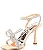 Color:Gold Satin - Image 4 - Effie Satin Rhinestone Diamante-Knot Dress Sandals