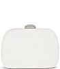 Badgley Mischka Ellie Jacquard Minaudere with Crystal Bow Clutch, Color:White - Image 2