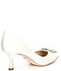 Color:White Satin - Image 2 - Fabia Satin Rhinestone Pearl Buckle Detail Dress Pumps