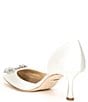 Color:White Satin - Image 3 - Fabia Satin Rhinestone Pearl Buckle Detail Dress Pumps