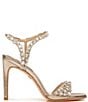 Color:Champagne Metallic - Image 2 - Galia Square Toe Crystal Jeweled Dress Sandals