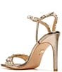 Color:Champagne Metallic - Image 3 - Galia Square Toe Crystal Jeweled Dress Sandals