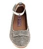 Color:Silver - Image 4 - Girls' Ayla Rhinestone Bow Ankle Strap Ballet Dress Shoes (Youth)