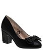 Color:Black - Image 1 - Girls' Brittany Rhinestone Embellished Bow and Heel Pumps (Youth)