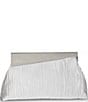Color:Silver - Image 1 - Jewel Badgley Mischka Haven Textural Satin Asymmetric Frame Clutch