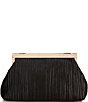 Badgley Mischka Jewel by Badgley Mischka Haven Textural Satin Asymmetric Frame Clutch, Color:Black - Image 2