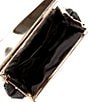 Badgley Mischka Jewel by Badgley Mischka Haven Textural Satin Asymmetric Frame Clutch, Color:Black - Image 3