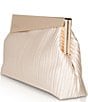 Color:Champagne - Image 4 - Jewel Badgley Mischka Haven Textural Satin Asymmetric Frame Clutch