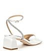 Color:White Satin - Image 2 - Infinity Satin Rhinestone Embellished Dress Sandals