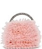 Badgley Mischka Jazzie Rhinestone Tulle Minaudiere Clutch, Color:Blush - Image 1