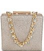 Badgley Mischka Jewel by Badgley Mischka Katie Crystal Mini Box Clutch Bag with Rhinestone Inset Chain, Color:Gold - Image 1