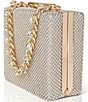 Badgley Mischka Jewel by Badgley Mischka Katie Crystal Mini Box Clutch Bag with Rhinestone Inset Chain, Color:Gold - Image 3