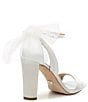 Color:Soft White Satin - Image 2 - Kim Fabric Bow Back Accent Ankle Strap d'Orsay Pumps