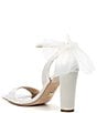 Color:Soft White Satin - Image 3 - Kim Fabric Bow Back Accent Ankle Strap d'Orsay Pumps