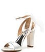 Color:Soft White Satin - Image 4 - Kim Fabric Bow Back Accent Ankle Strap d'Orsay Pumps