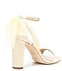 Color:Ivory Satin - Image 2 - Kim Fabric Bow Back Accent Ankle Strap d'Orsay Pumps