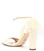Color:Ivory Satin - Image 3 - Kim Fabric Bow Back Accent Ankle Strap d'Orsay Pumps