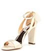 Color:Ivory Satin - Image 4 - Kim Fabric Bow Back Accent Ankle Strap d'Orsay Pumps