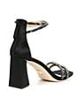 Color:Black Satin - Image 2 - Lillie Satin Rhinestone Embellished Double Strap Dress Sandals