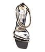 Color:Black Satin - Image 5 - Lillie Satin Rhinestone Embellished Double Strap Dress Sandals