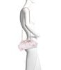 Badgley Mischka Lottie Floral Applique Pouch Clutch, Color:Champagne - Image 4