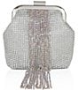 Color:Silver - Image 1 - Jewel Badgley Mischka Mila Crystal Pouch with Crystal Fringe Clutch