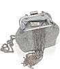 Color:Silver - Image 3 - Jewel Badgley Mischka Mila Crystal Pouch with Crystal Fringe Clutch