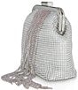 Color:Silver - Image 4 - Jewel Badgley Mischka Mila Crystal Pouch with Crystal Fringe Clutch