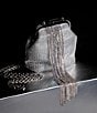 Color:Silver - Image 5 - Jewel Badgley Mischka Mila Crystal Pouch with Crystal Fringe Clutch