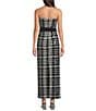 Badgley Mischka Molly Plaid Sequin Strapless Dress, Color:Black/Silver - Image 2