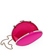 Badgley Mischka Novalie Crystal Satin Minaudiere Clutch, Color:Neon Pink - Image 2