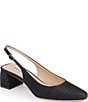 Badgley Mischka Oaklee Silk Slingback Block Heel Pumps - Image 1