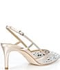 Badgley Mischka Reem Mesh Rhinestone Slingback Stiletto Dress Pumps - Image 2
