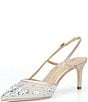 Badgley Mischka Reem Mesh Rhinestone Slingback Stiletto Dress Pumps - Image 4