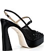 Badgley Mischka Rhylee Rhinestone Embellished Mesh Platform Slingback Pumps - Image 2