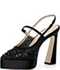 Badgley Mischka Rhylee Rhinestone Embellished Mesh Platform Slingback Pumps - Image 4