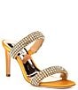 Color:Gold - Image 1 - Sade Satin Crystal Embellished Slip-On Slide Dress Sandals