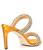 Color:Gold - Image 2 - Sade Satin Crystal Embellished Slip-On Slide Dress Sandals