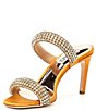 Color:Gold - Image 4 - Sade Satin Crystal Embellished Slip-On Slide Dress Sandals