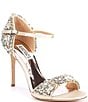 Color:Ivory - Image 1 - Tampa Jeweled Satin Ankle Strap Dress Sandals