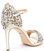 Color:Ivory - Image 2 - Tampa Jeweled Satin Ankle Strap Dress Sandals