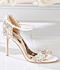 Color:Ivory - Image 5 - Tampa Jeweled Satin Ankle Strap Dress Sandals