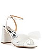 Color:White Satin - Image 1 - Tess Tulle Bow Detail Dress Sandals