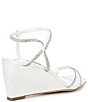 Color:White - Image 2 - Unity Satin Embellished Wedge Dress Sandals