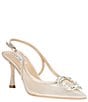 Badgley Mischka Yuta Mesh Embellished Buckle Slingback Pumps - Image 1