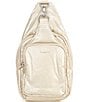 Baggallini Central Park Silver Hardware Solid Sling Bag, Color:Champagne Puff - Image 1