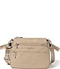 Baggallini Marais Twill Silver Hardware Crossbody Bag, Color:Taupe Twill - Image 1