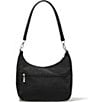 Baggallini Modern Pocket Half-Moon Silver Metal Crossbody Bag, Color:Black - Image 2