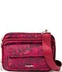 Baggallini Red Divine Rose Modern Double Zip Crossbody Bag, Color:Red Divine Rose - Image 1